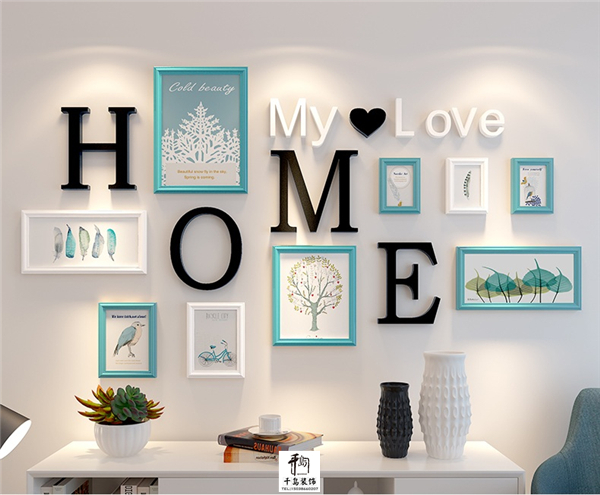 幾何圖形拼貼照片墻，美觀又有趣